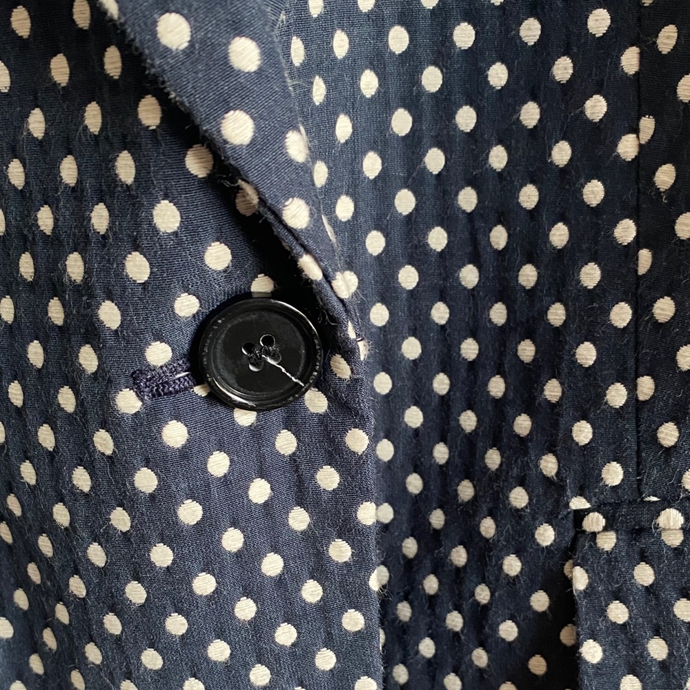 Ann Taylor Navy and White Polka Dot Blazer - Picture 5 of 14